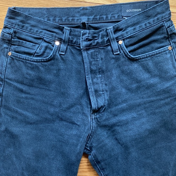 BLACK - Goldsign The Relaxed Straight Mid-Rise Milton Jeans Size 25 - Picture 6 of 7